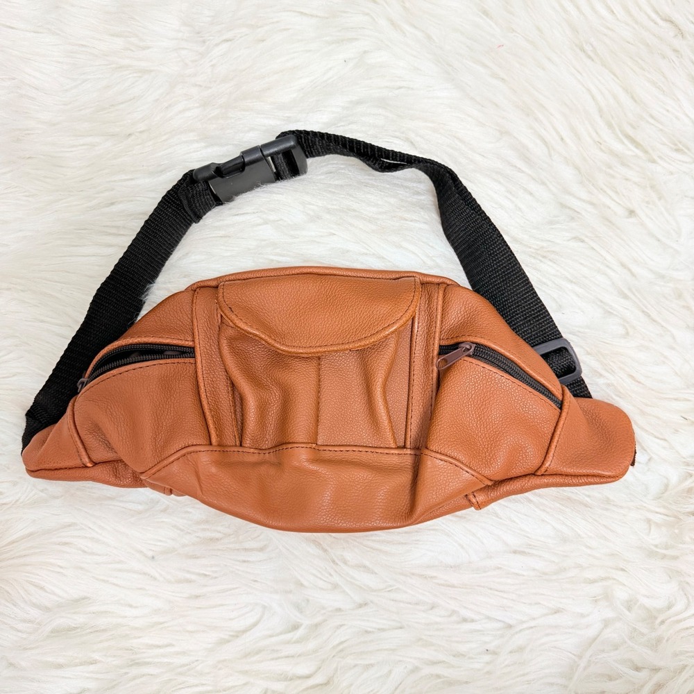 Vintage Brown Leather Waist Bag Fanny Pack Made in Mexico Adjustable Strap